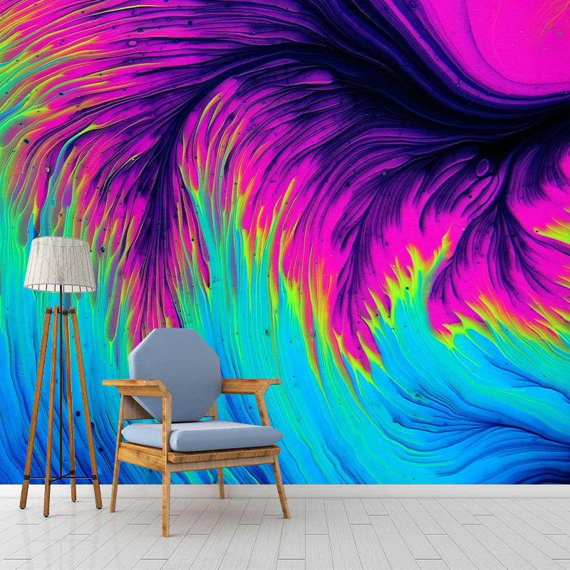 Abstract Contemporary Wall Mural Mildew Resistant Wallpaper for Sitting Room