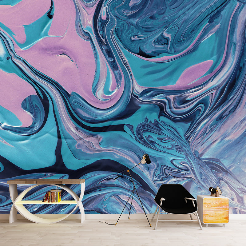 Abstract Contemporary Wall Mural Mildew Resistant Wallpaper for Sitting Room