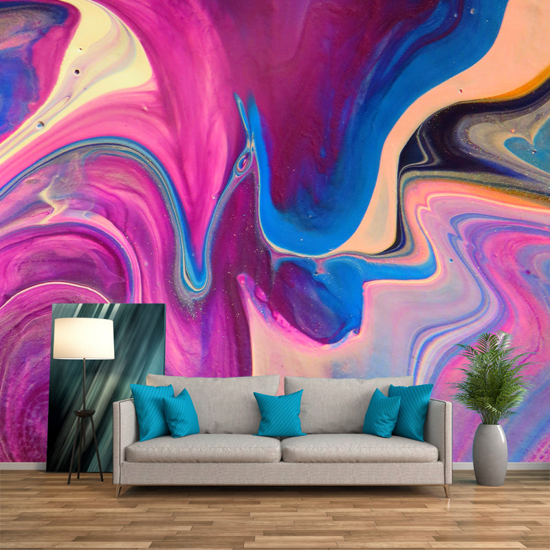 Abstract Contemporary Wall Mural Mildew Resistant Wallpaper for Sitting Room