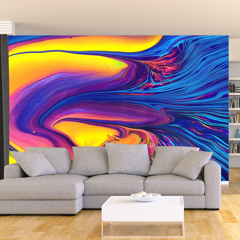 Home Wall Decor Resistant Wallpaper Contemporary Abstract Mural Mildew for Living Room