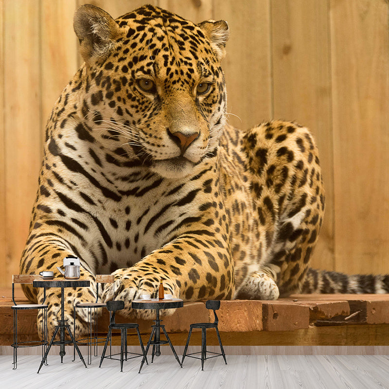 Wild Animal Wall Mural Contemporary Mildew Resistant Wallpaper for Home