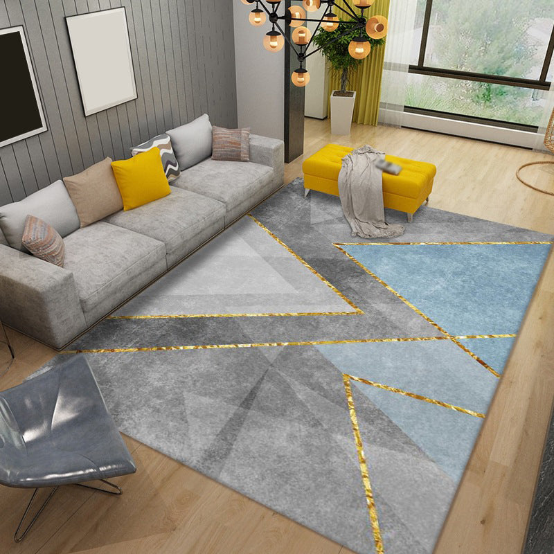 Luxuriant Modern Rug Gold Stripe Rug Washable Rug for Living Room