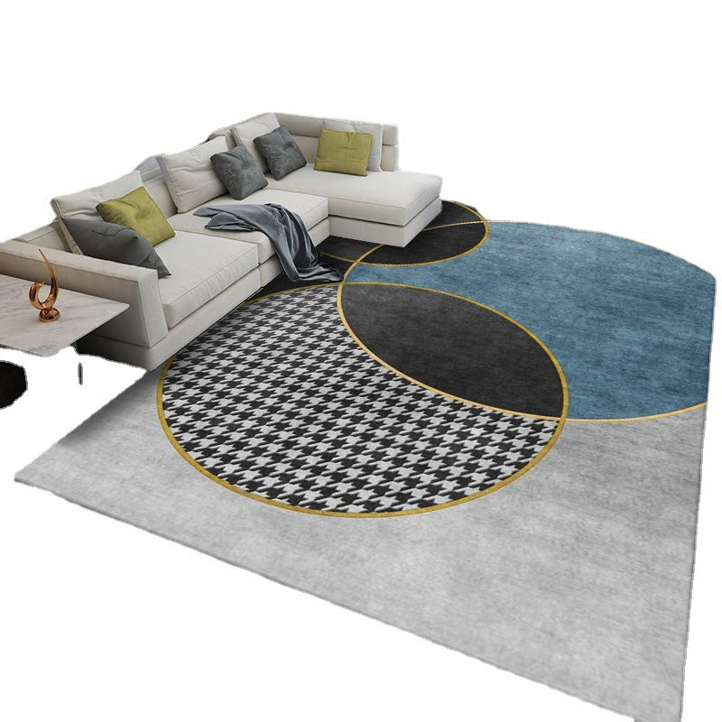 Luxuriant Modern Rug Gold Stripe Rug Washable Rug for Living Room