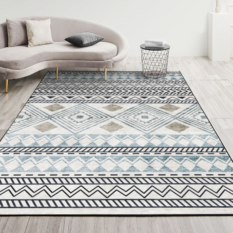 Tapis marocain brun tapis de motif en polyester tapis de support sans glissement pour décoration intérieure