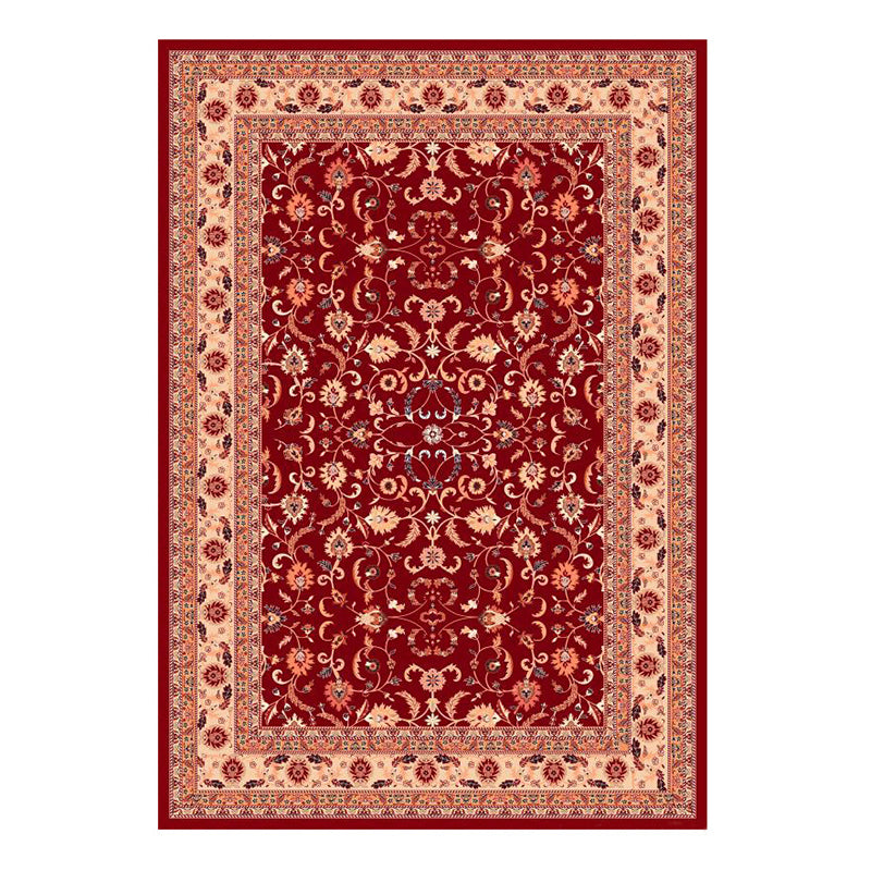 Apricot Retro Rug Polyester Graphic Area Rug Non-Slip Backing Rug for Home Decor