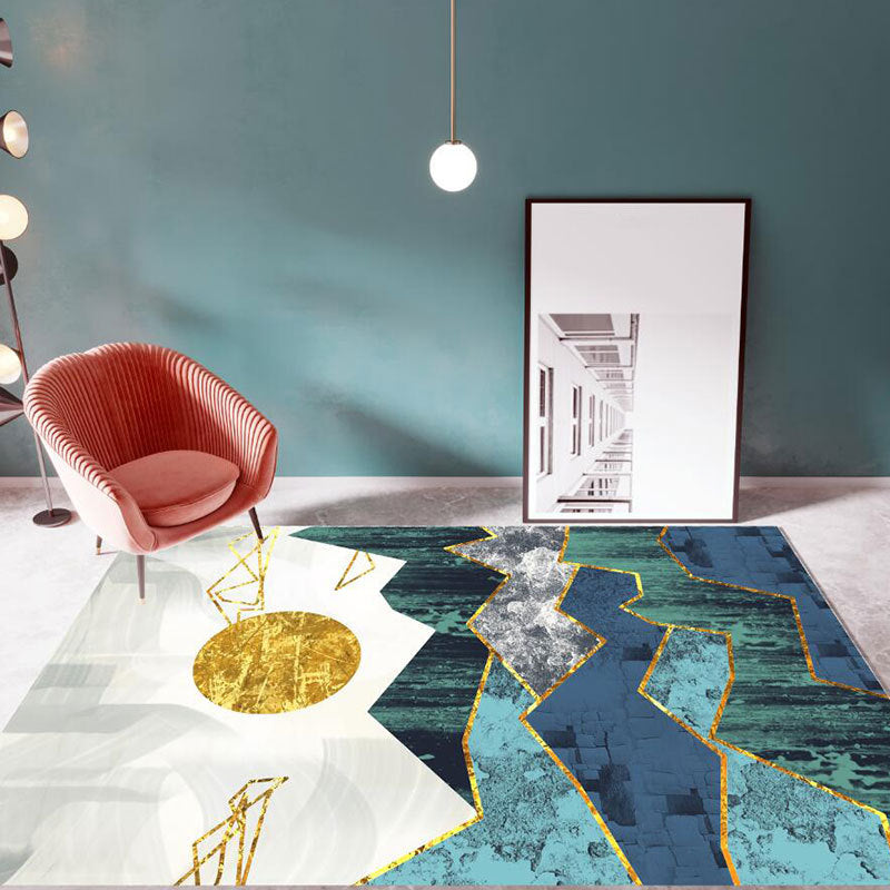 Gold Magnificent Rug Polyester Modern Rug Stain Resistant Rug for Home Decoration