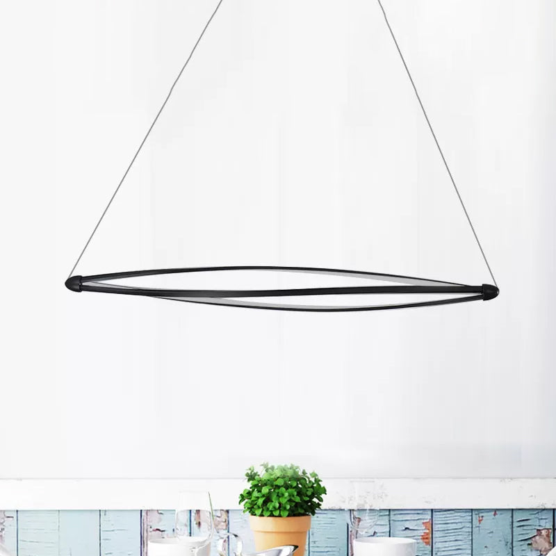 Kit de lampe suspendue en spirale Pendentif à plafond noir à LED moderne dans la lumière chaude / blanc / naturel
