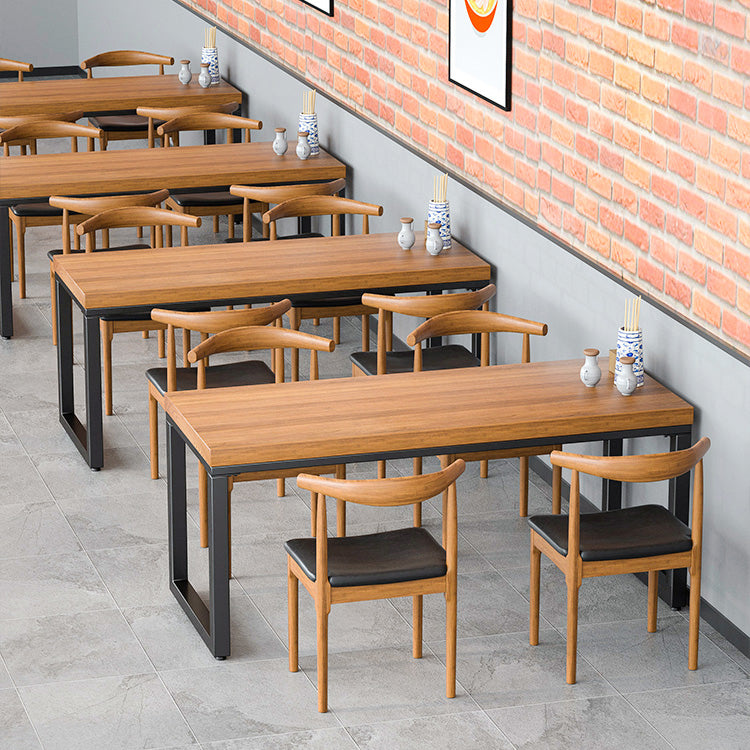 Juego industrial de comedor de madera sólida 1/2/5/7/7 piezas