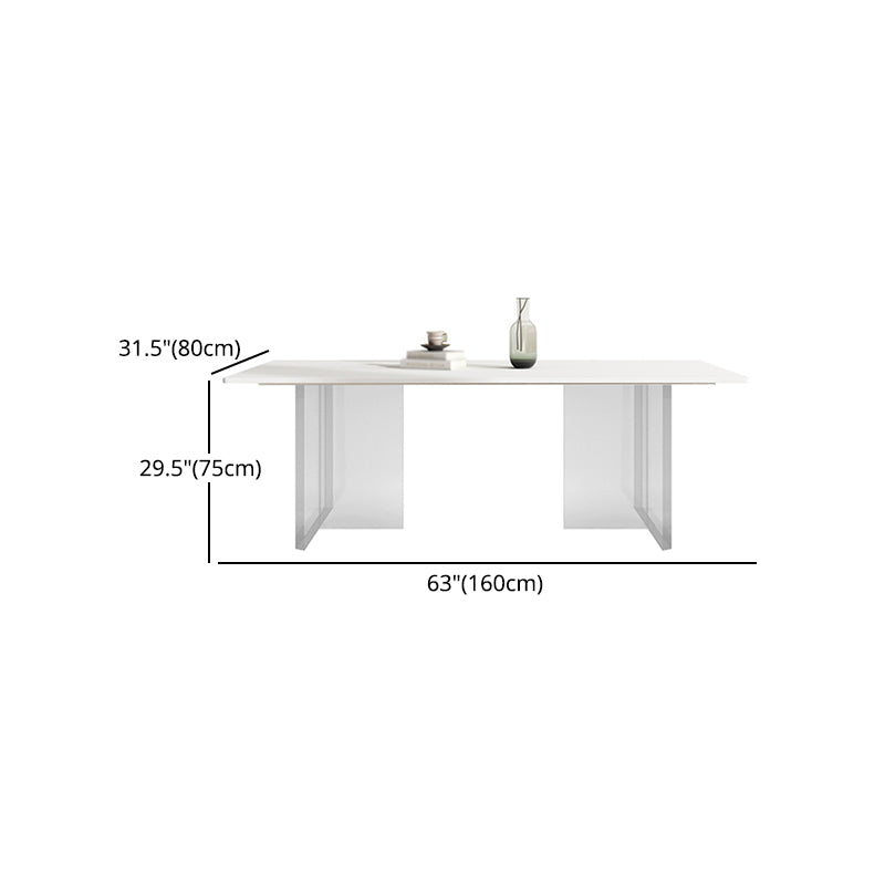 Modern 1/4/5/7 Pieces Dining Set Sintered Stone Dining Table Set with Leather Chairs