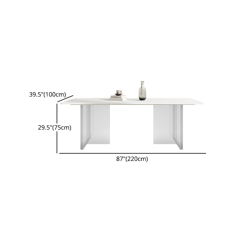 Modern 1/4/5/7 Pieces Dining Set Sintered Stone Dining Table Set with Leather Chairs