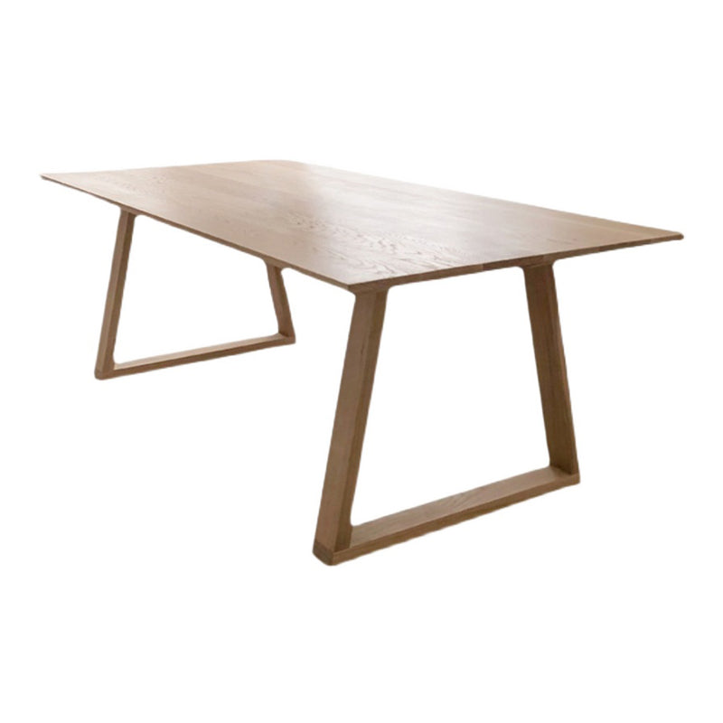 Solid Wood Contemporary Rectangular Table Wood Top Table with Sled Base