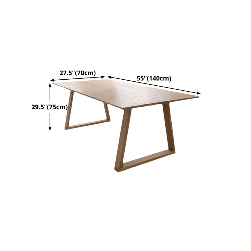 Solid Wood Contemporary Rectangular Table Wood Top Table with Sled Base