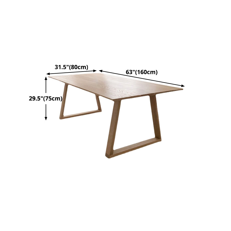 Solid Wood Contemporary Rectangular Table Wood Top Table with Sled Base