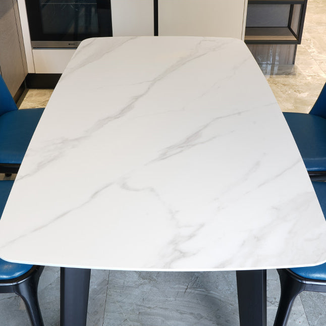 Mesa de comedor rectangular de mediados de siglo Mesa fija de piedra sinterizada para restaurante