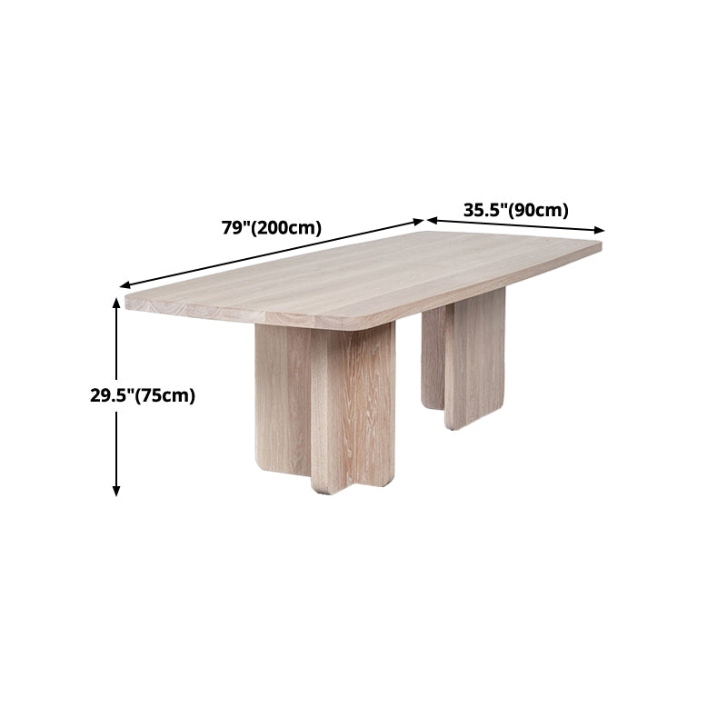 Mesa rectangular contemporánea mesa de comedor de madera maciza para el hogar