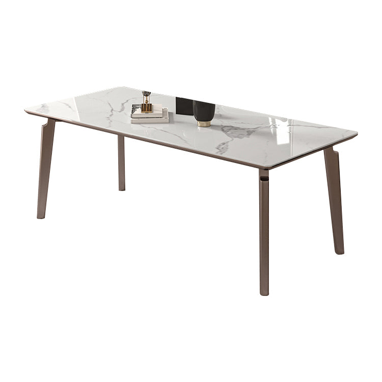 Sintered Stone Medieval Modern Table Rectangle Table with 4 Wooden Legs for Restaurant