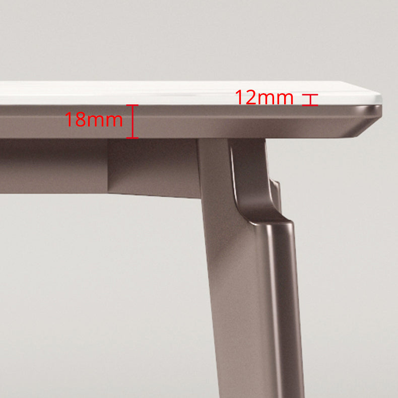 Sintered Stone Medieval Modern Table Rectangle Table with 4 Wooden Legs for Restaurant
