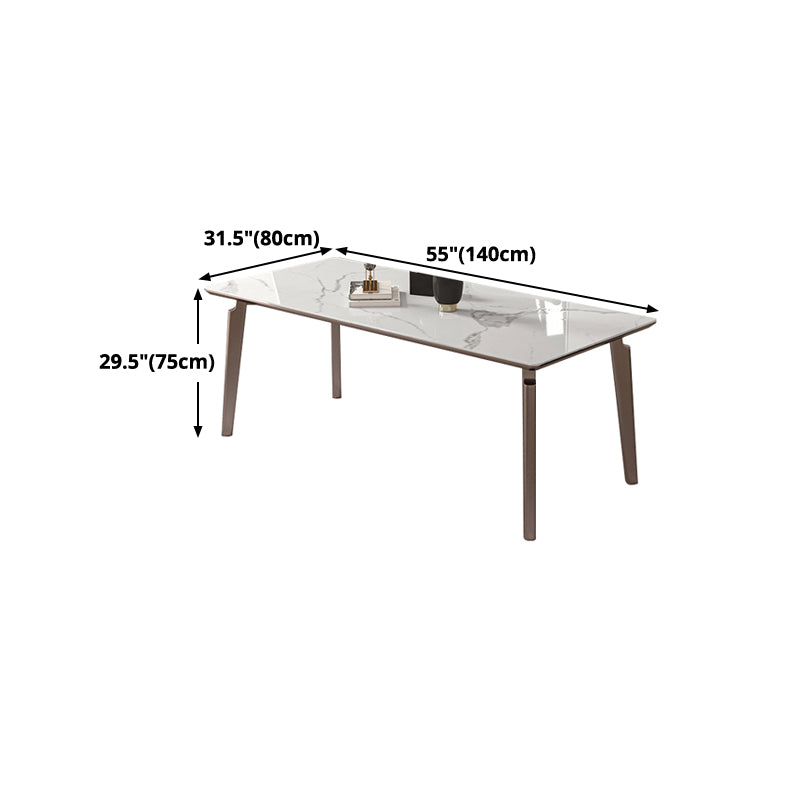Sintered Stone Medieval Modern Table Rectangle Table with 4 Wooden Legs for Restaurant