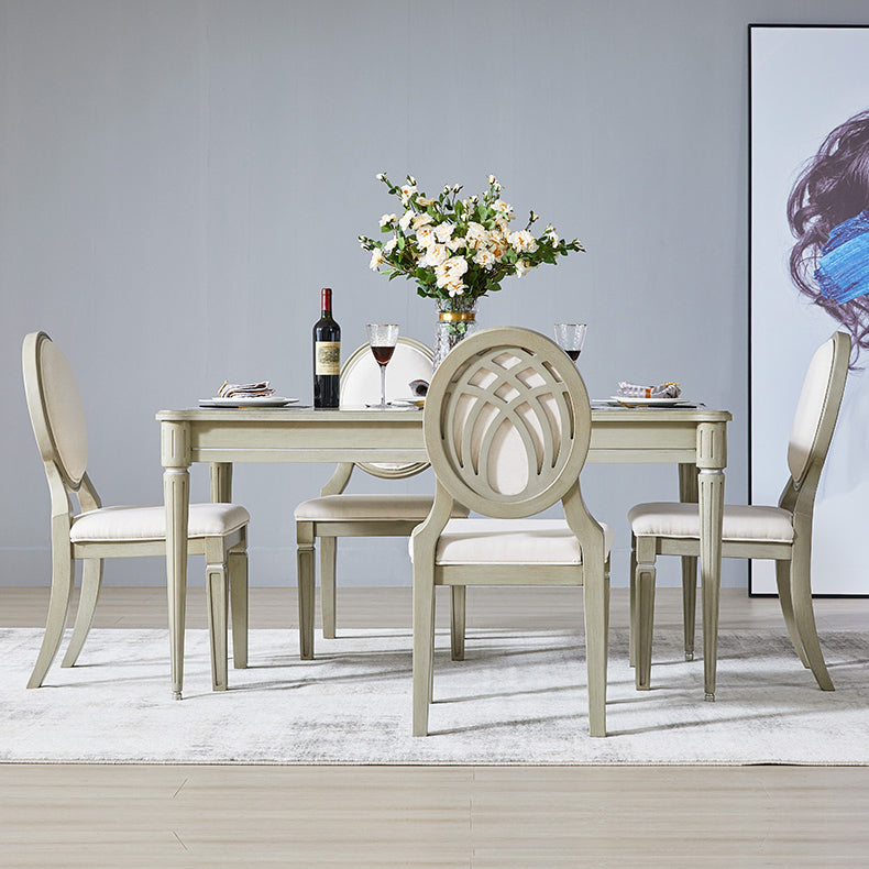 Traditional Luxury Dining Table Rectangle Solid Wood Dining Table with 4 Legs
