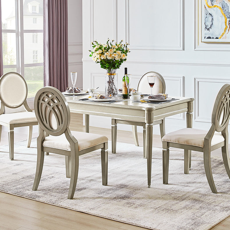Traditional Luxury Dining Table Rectangle Solid Wood Dining Table with 4 Legs