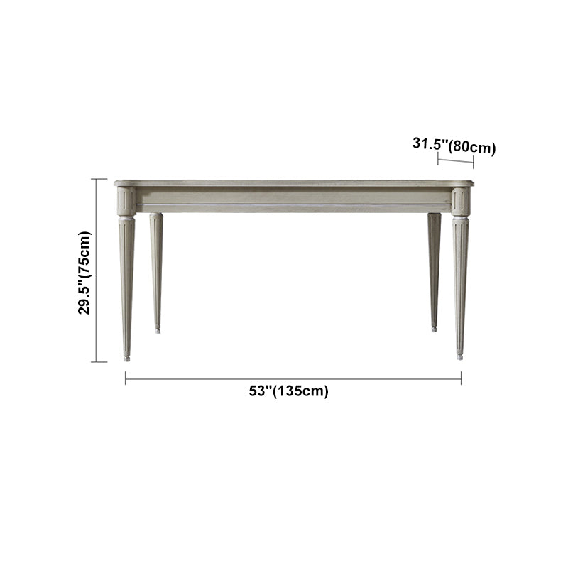 Traditional Luxury Dining Table Rectangle Solid Wood Dining Table with 4 Legs