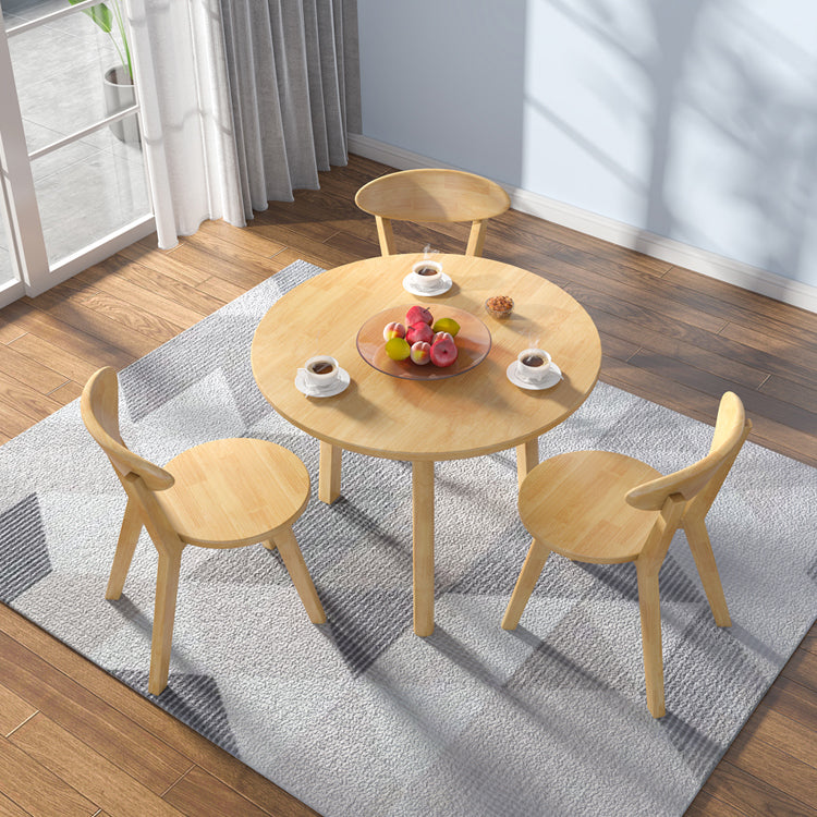 Modern Style Dining Table Round Rubberwood Dining Table for Home Use