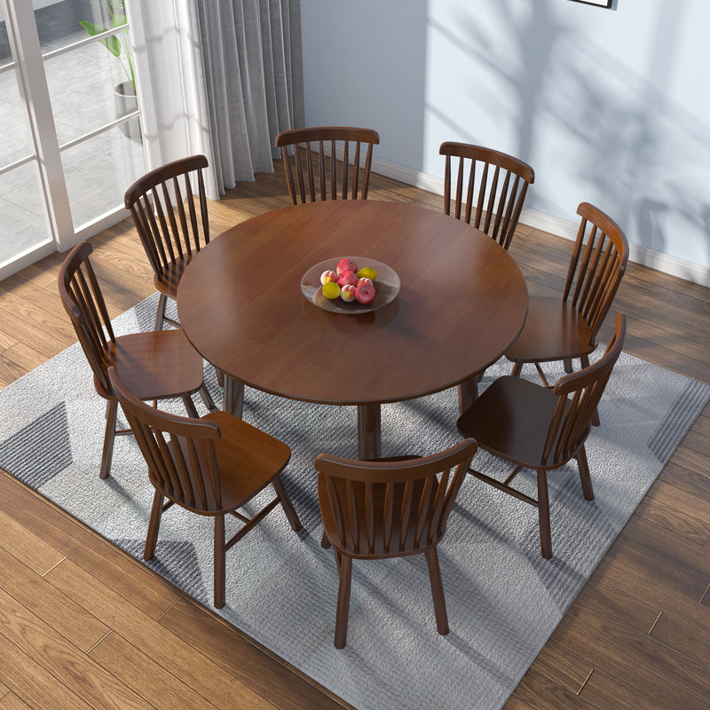 Modern Style Dining Table Round Rubberwood Dining Table for Home Use