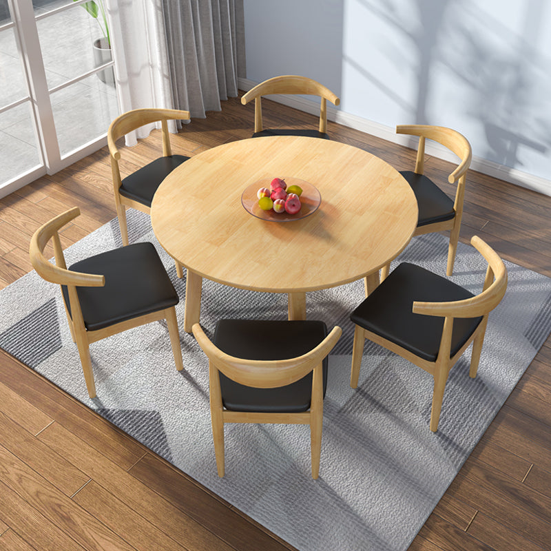 Modern Style Dining Table Round Rubberwood Dining Table for Home Use