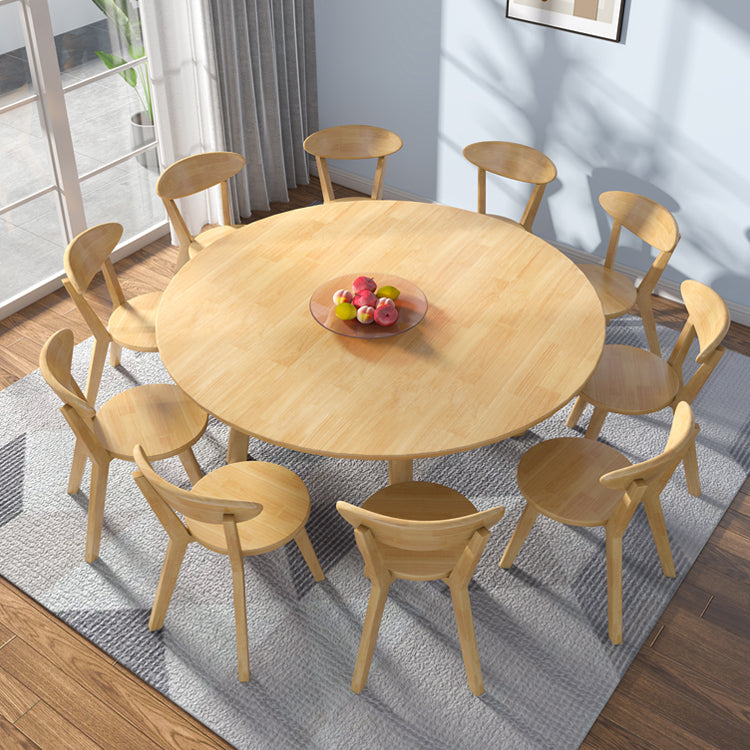 Modern Style Dining Table Round Rubberwood Dining Table for Home Use
