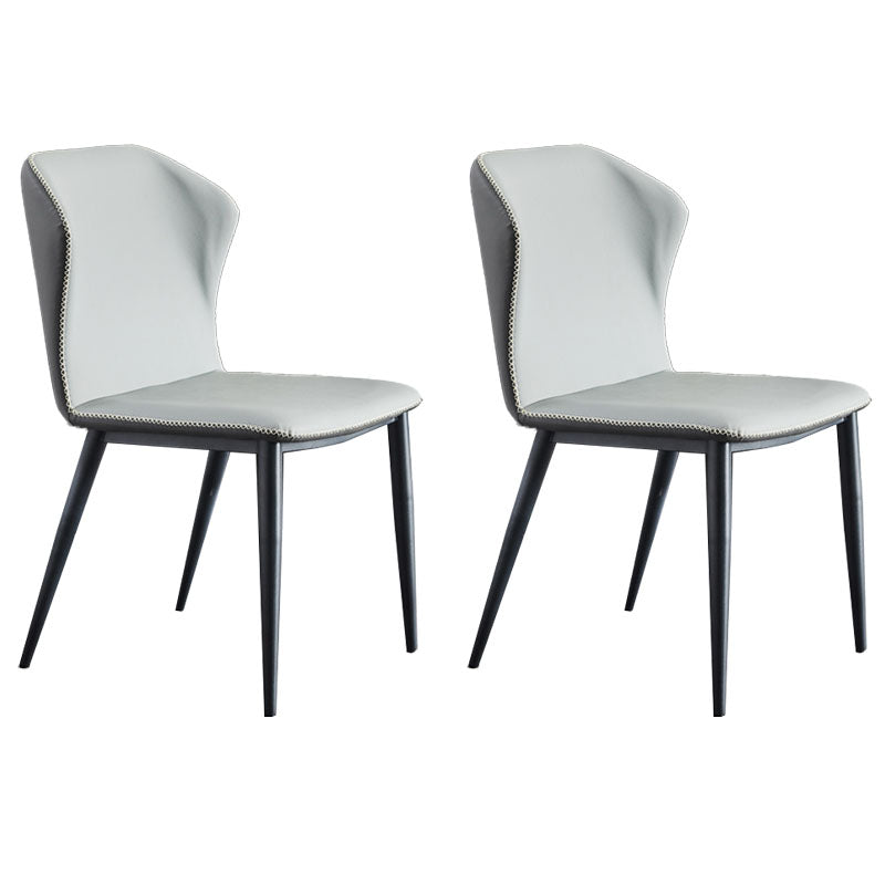 Minimalist Style Wingback Parsons Chair Leather Dining Chairs for Kitchen