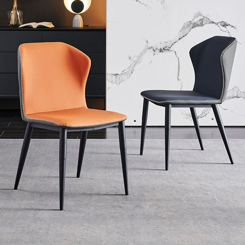 Minimalist Style Wingback Parsons Chair Leather Dining Chairs for Kitchen