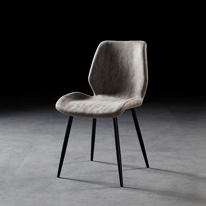 Chaise de salle à manger de style moderne chaise latéral sans bras avec des jambes en métal pour la cuisine