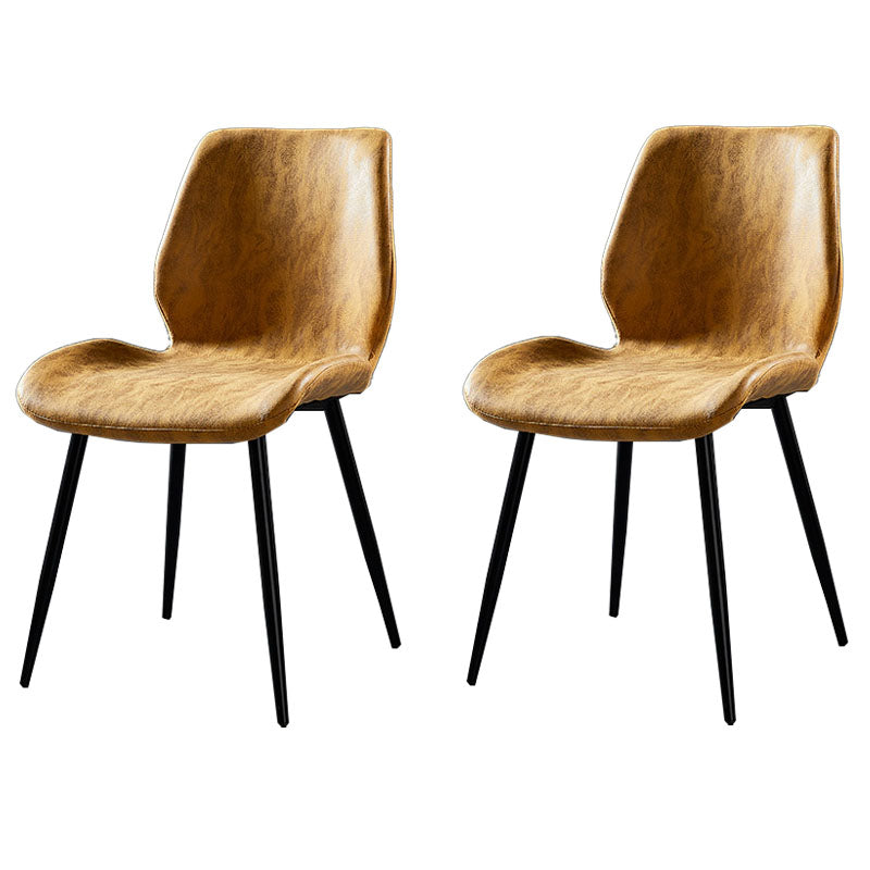 Chaise de salle à manger de style moderne chaise latéral sans bras avec des jambes en métal pour la cuisine