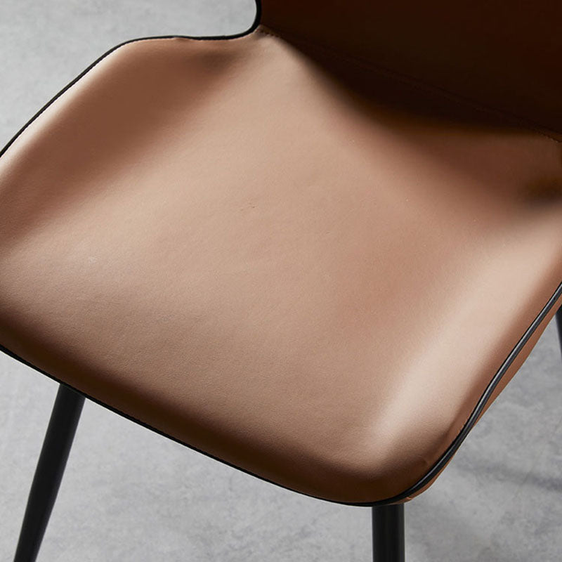 Chaise de salle à manger de style moderne chaise latéral sans bras avec des jambes en métal pour la cuisine