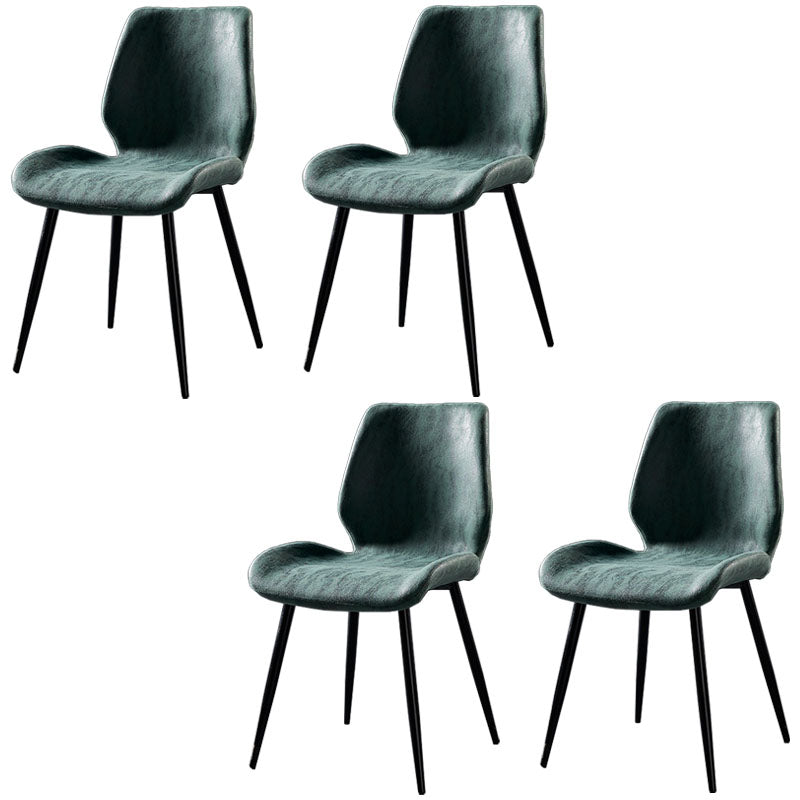 Chaise de salle à manger de style moderne chaise latéral sans bras avec des jambes en métal pour la cuisine