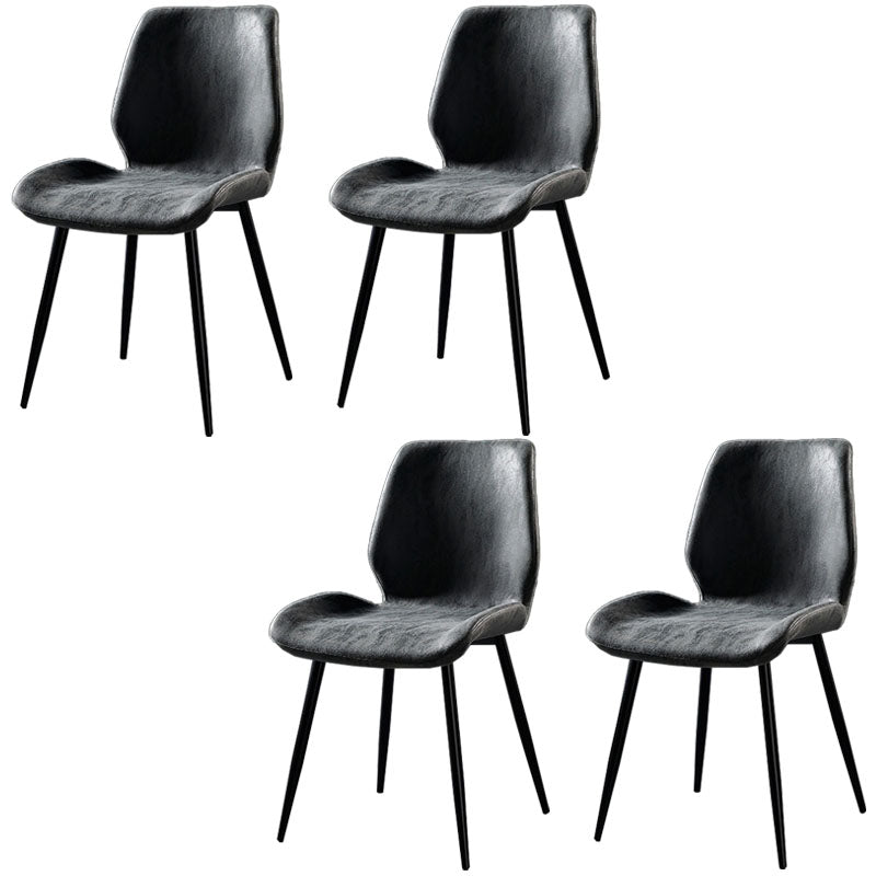 Chaise de salle à manger de style moderne chaise latéral sans bras avec des jambes en métal pour la cuisine