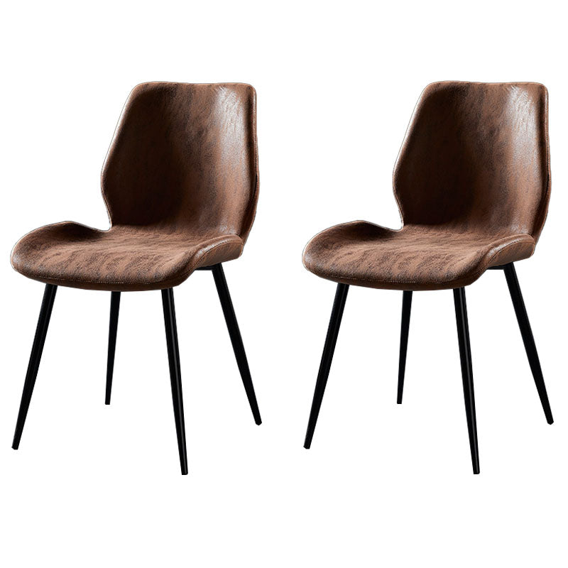 Chaise de salle à manger de style moderne chaise latéral sans bras avec des jambes en métal pour la cuisine