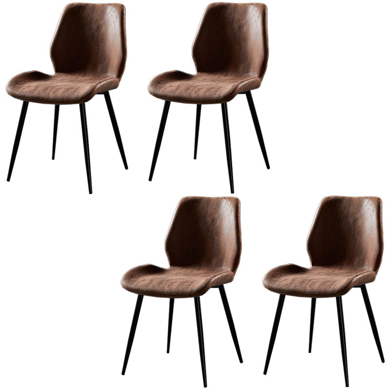 Chaise de salle à manger de style moderne chaise latéral sans bras avec des jambes en métal pour la cuisine