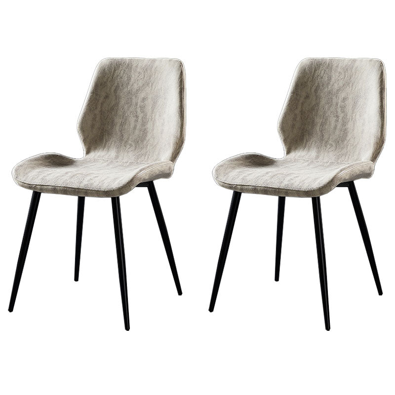 Chaise de salle à manger de style moderne chaise latéral sans bras avec des jambes en métal pour la cuisine