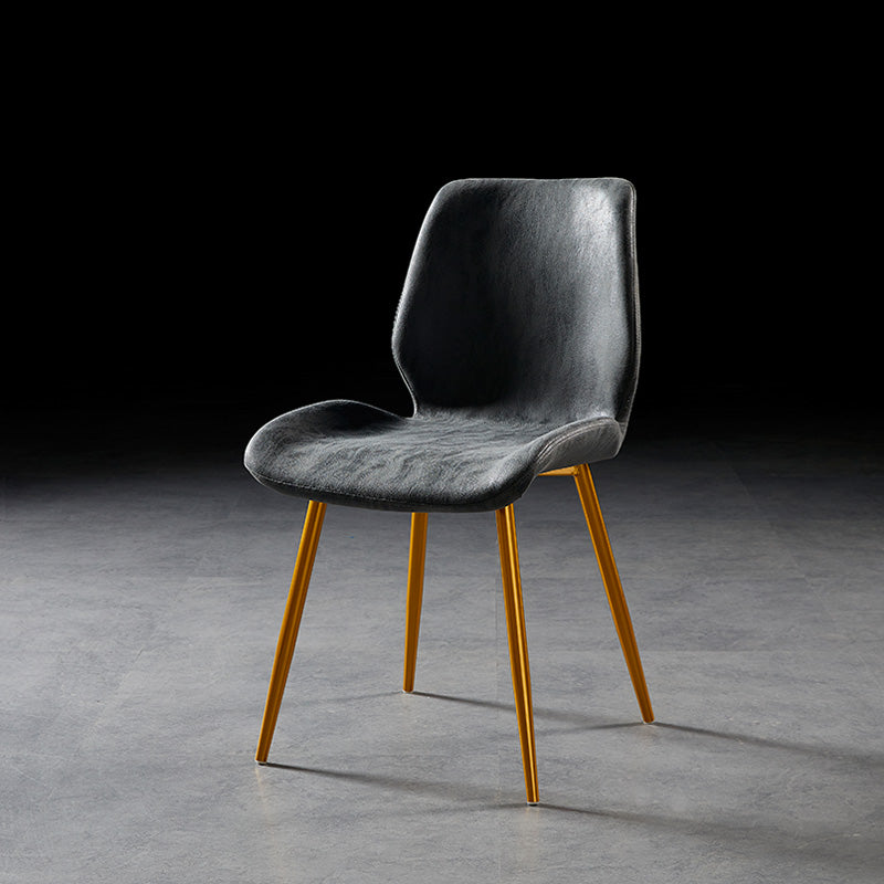 Chaise de salle à manger de style moderne chaise latéral sans bras avec des jambes en métal pour la cuisine