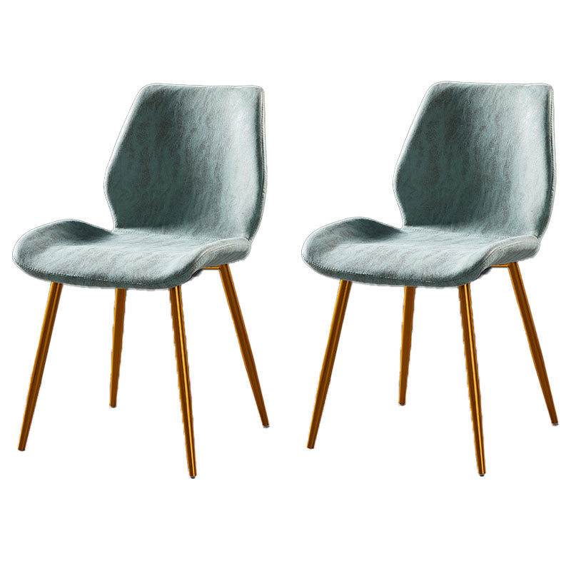 Chaise de salle à manger de style moderne chaise latéral sans bras avec des jambes en métal pour la cuisine