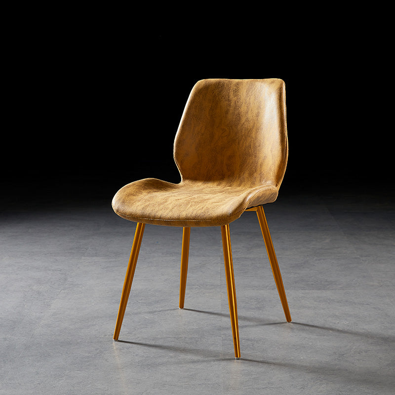 Chaise de salle à manger de style moderne chaise latéral sans bras avec des jambes en métal pour la cuisine