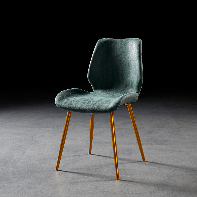 Chaise de salle à manger de style moderne chaise latéral sans bras avec des jambes en métal pour la cuisine