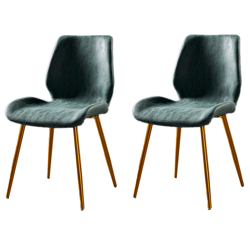 Chaise de salle à manger de style moderne chaise latéral sans bras avec des jambes en métal pour la cuisine