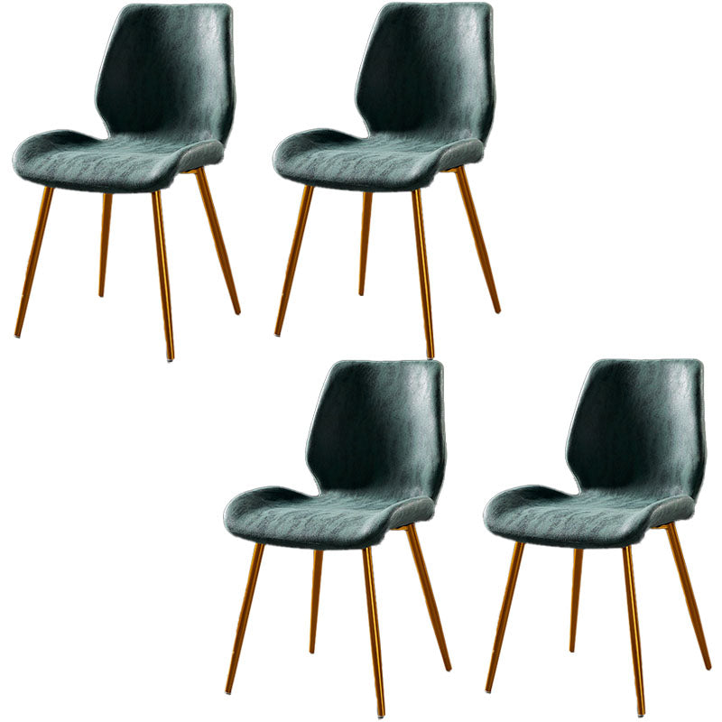 Chaise de salle à manger de style moderne chaise latéral sans bras avec des jambes en métal pour la cuisine