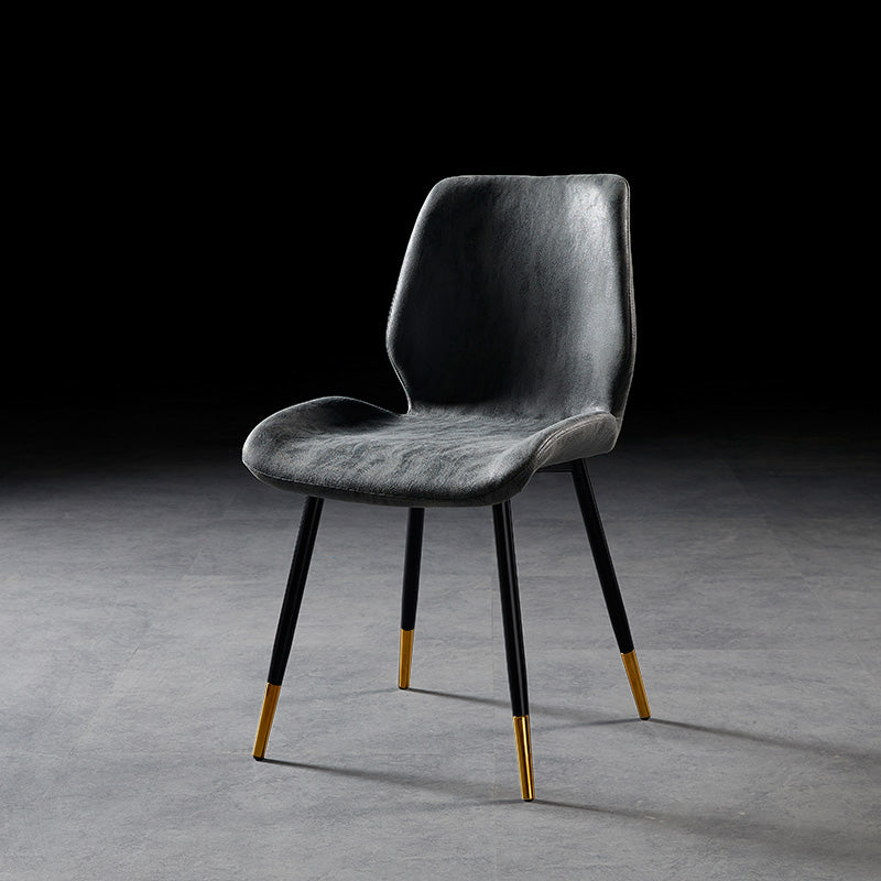 Chaise de salle à manger de style moderne chaise latéral sans bras avec des jambes en métal pour la cuisine
