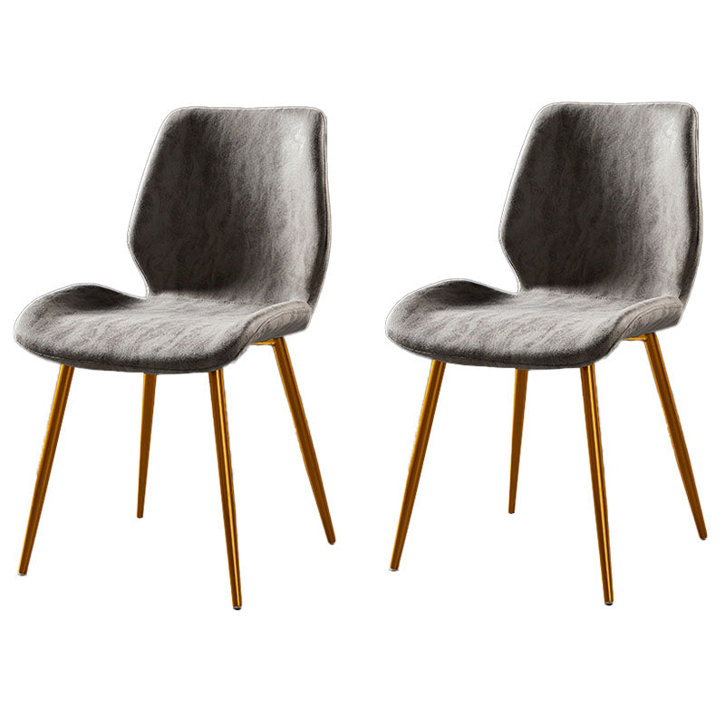 Chaise de salle à manger de style moderne chaise latéral sans bras avec des jambes en métal pour la cuisine