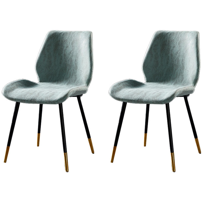 Chaise de salle à manger de style moderne chaise latéral sans bras avec des jambes en métal pour la cuisine