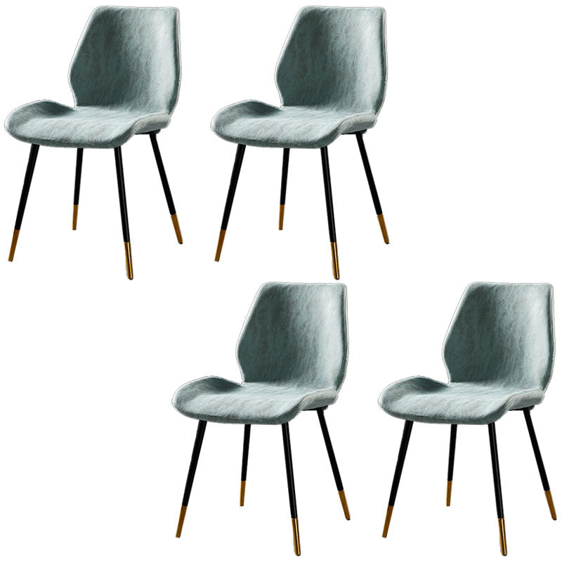 Chaise de salle à manger de style moderne chaise latéral sans bras avec des jambes en métal pour la cuisine