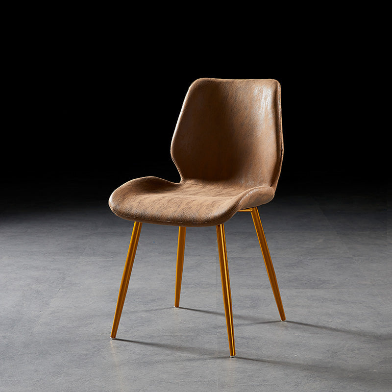 Chaise de salle à manger de style moderne chaise latéral sans bras avec des jambes en métal pour la cuisine